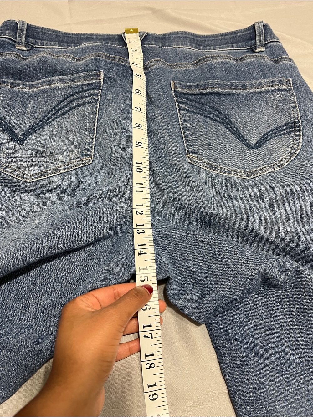 Democracy High Rise Jeans Size 12| Y2K Straight Leg Raw Hem‎ Denim - Picture 6 of 6